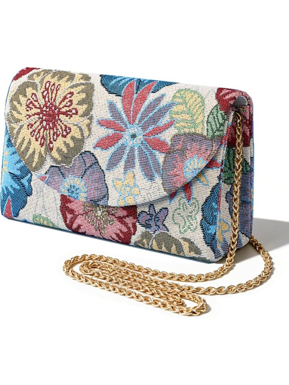 Women's Red Sparkling Envelope Purse Detachable Chain Evening Bag